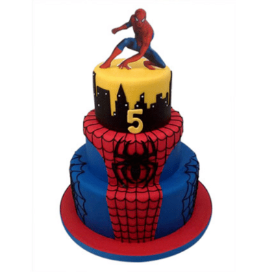 3 Layer Spiderman Cake
