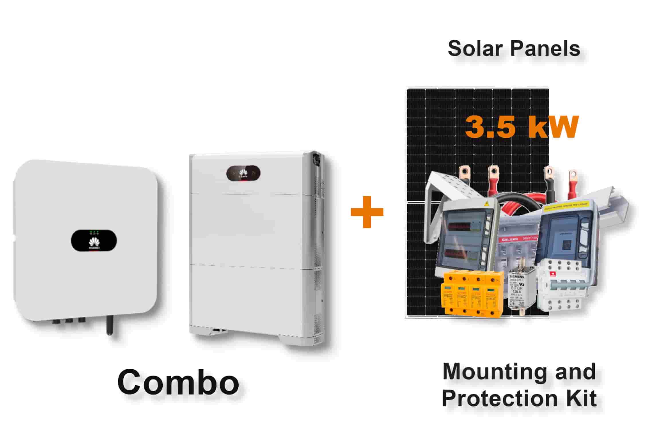 3.0 kW HUAWEI Fusion Solar Combo, c/w 2 x 5.0 kWh Floor Standing Lithium Battery