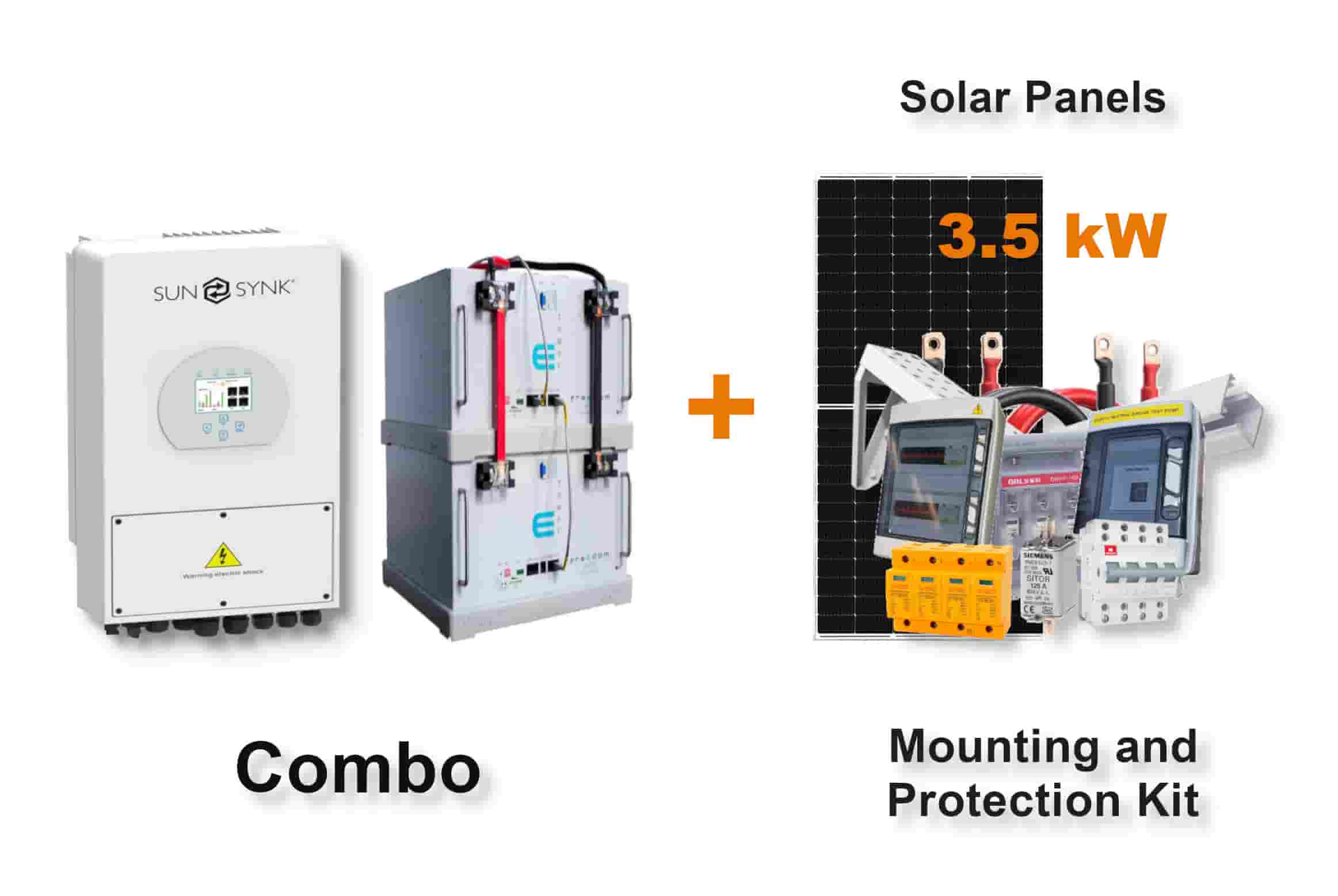5.0 kW SUNSYNK Hybrid - FREEDOM WON Combo, c/w 2 x 5.0 kWh Lithium Batteries