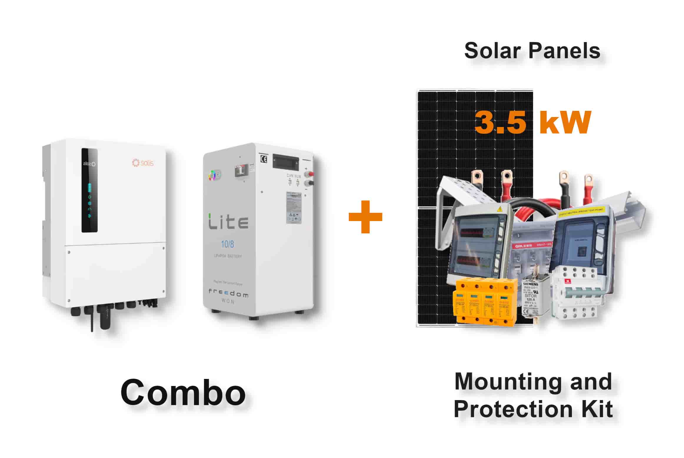 8.0 kW SOLIS S6 Hybrid Combo, c/w 10 kWh FREEDOM WON Lithium Battery