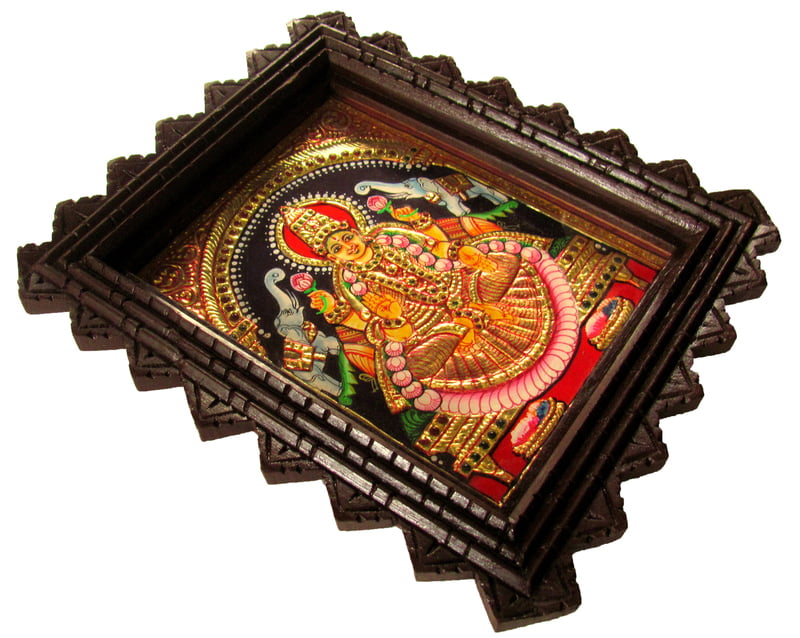 Traditional Gaja Lakshmi Tanjore Painting - 13x11 inches