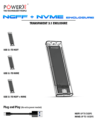 Power x Enclosure Casing Nvme 3.1 NGFFS Power x Enclosure Casing Nvme 3.1 NGFFS