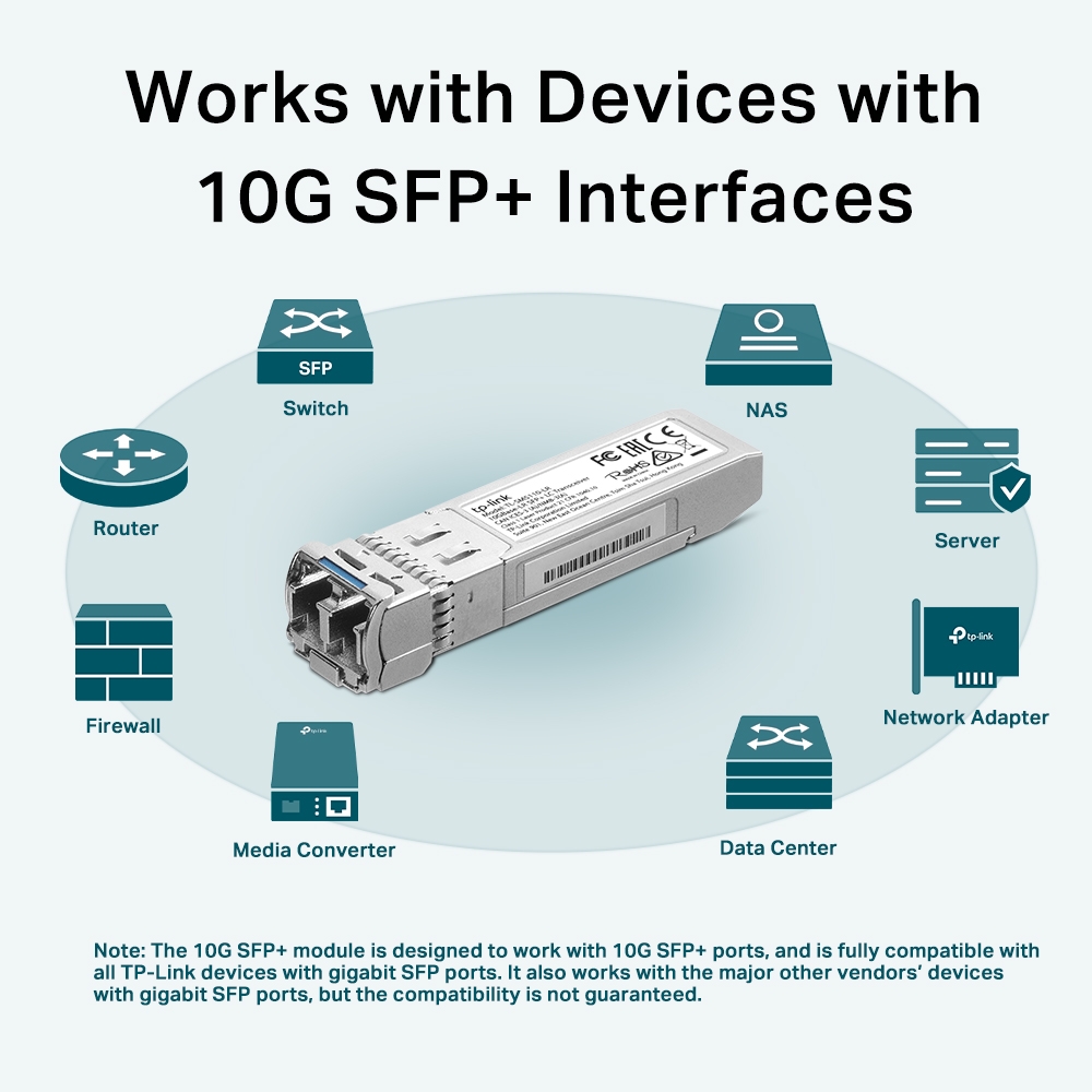 TP-Link 10GBase-LR SFP+ LC Transceiver TP-Link 10GBase-LR SFP+ LC Transceiver