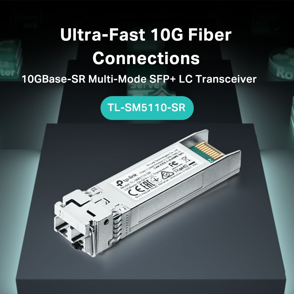 TP-Link 10GBase-SR SFP+ LC Transceiver TP-Link 10GBase-SR SFP+ LC Transceiver