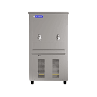 Front view of Stainless steel Blue Star SDLX6080 water cooler, 80-liter.