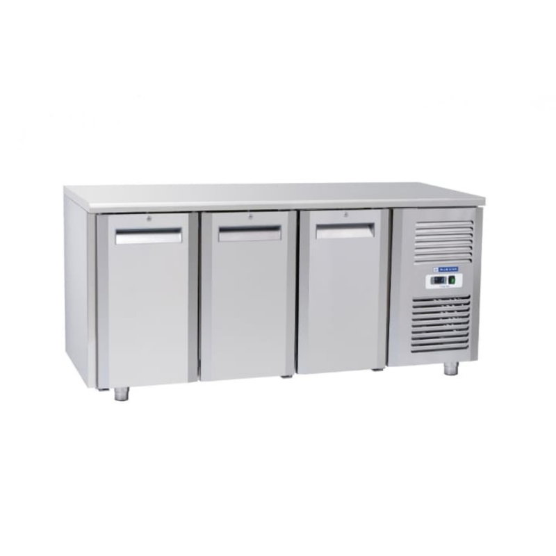 Front look of Blue Star Kitchen Refrigerator-3 Door Under Counter Freezer-GC Series