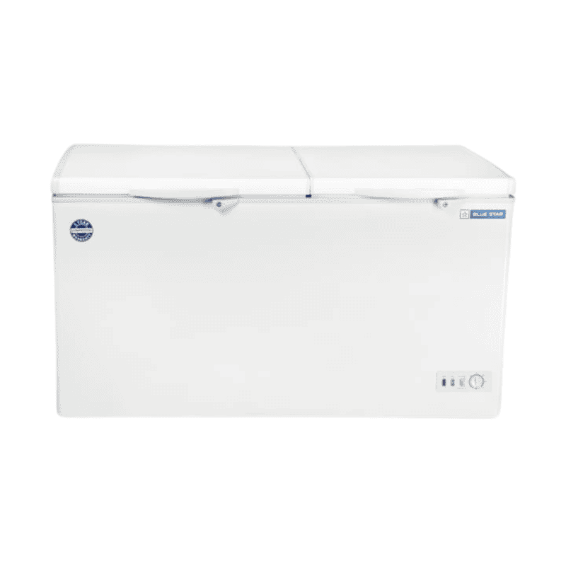 Front look of Blue star 400 litre Dual Compartment Cooler & Freezer-CHFK400DGS Front look of Blue star 400 litre Dual Compartment Cooler & Freezer-CHFK400DGS