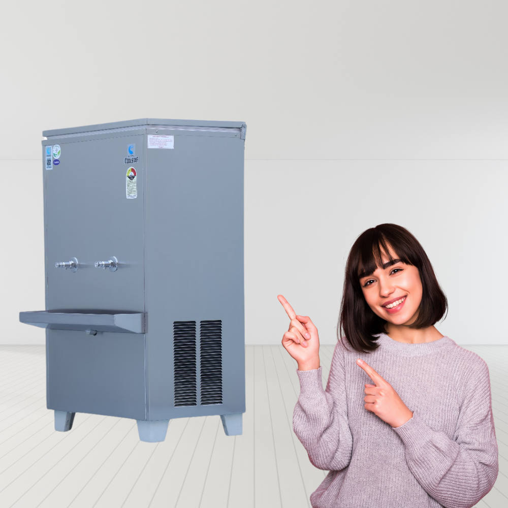 Stainless steel water cooler from Climatrol, model SS60120. Stainless steel water cooler from Climatrol, model SS60120.