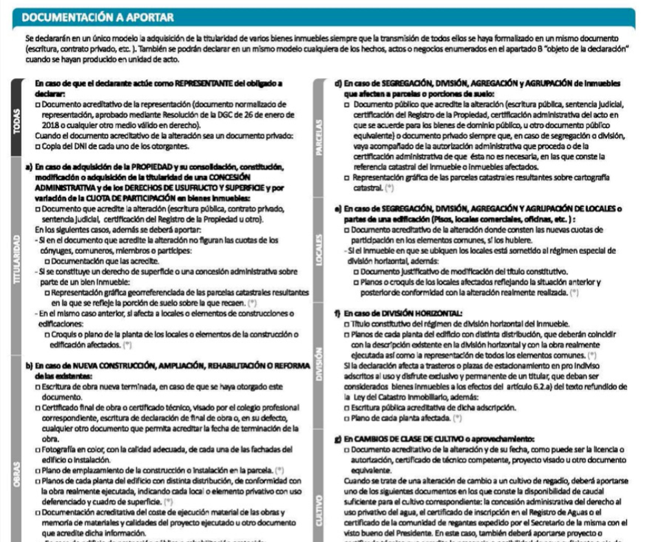 Declaración de alteración catastral -  Modelo 900D