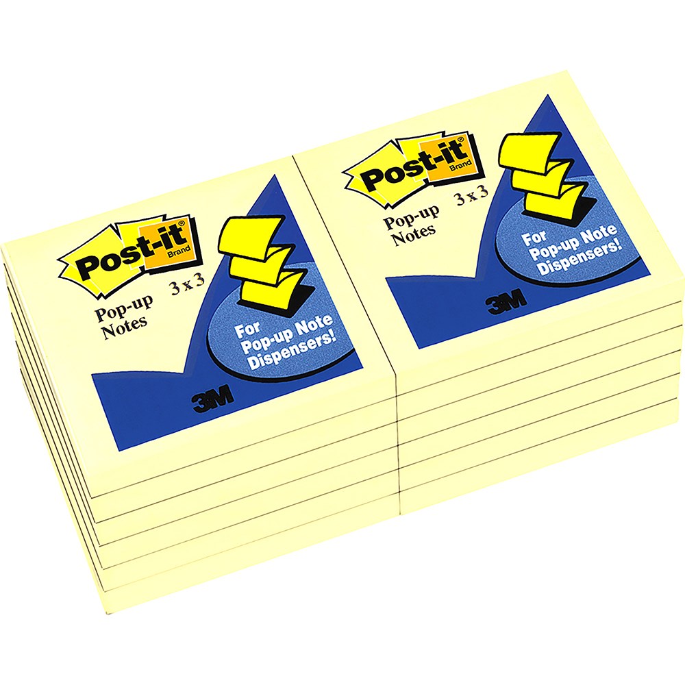 Post-It R330-YW Pop Up Notes 76x76mm Refill Yellow Pad Pack  of 12