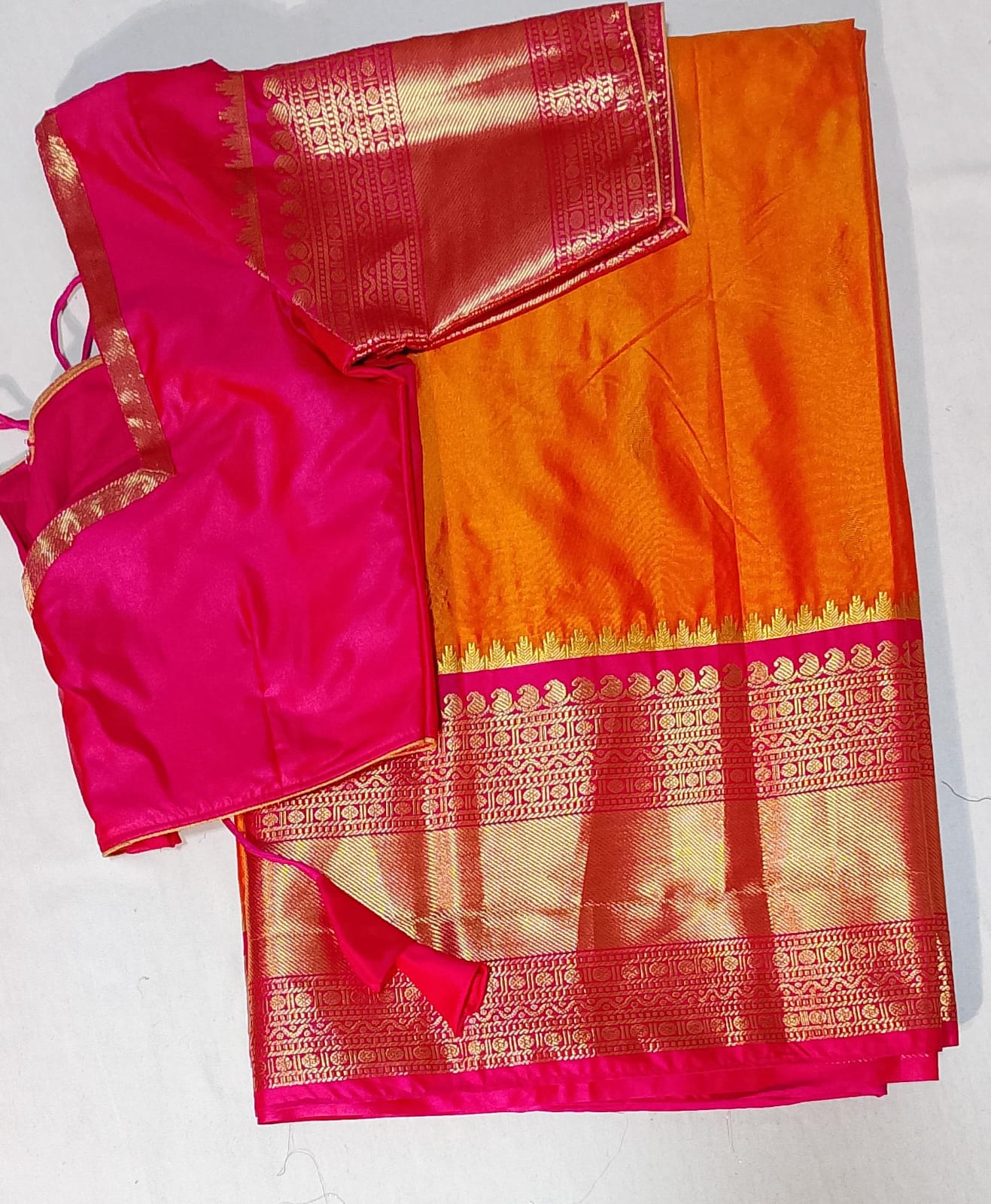 C115: Ready To Ship Beautiful Tussar Silk Saree With Stitched Blouse