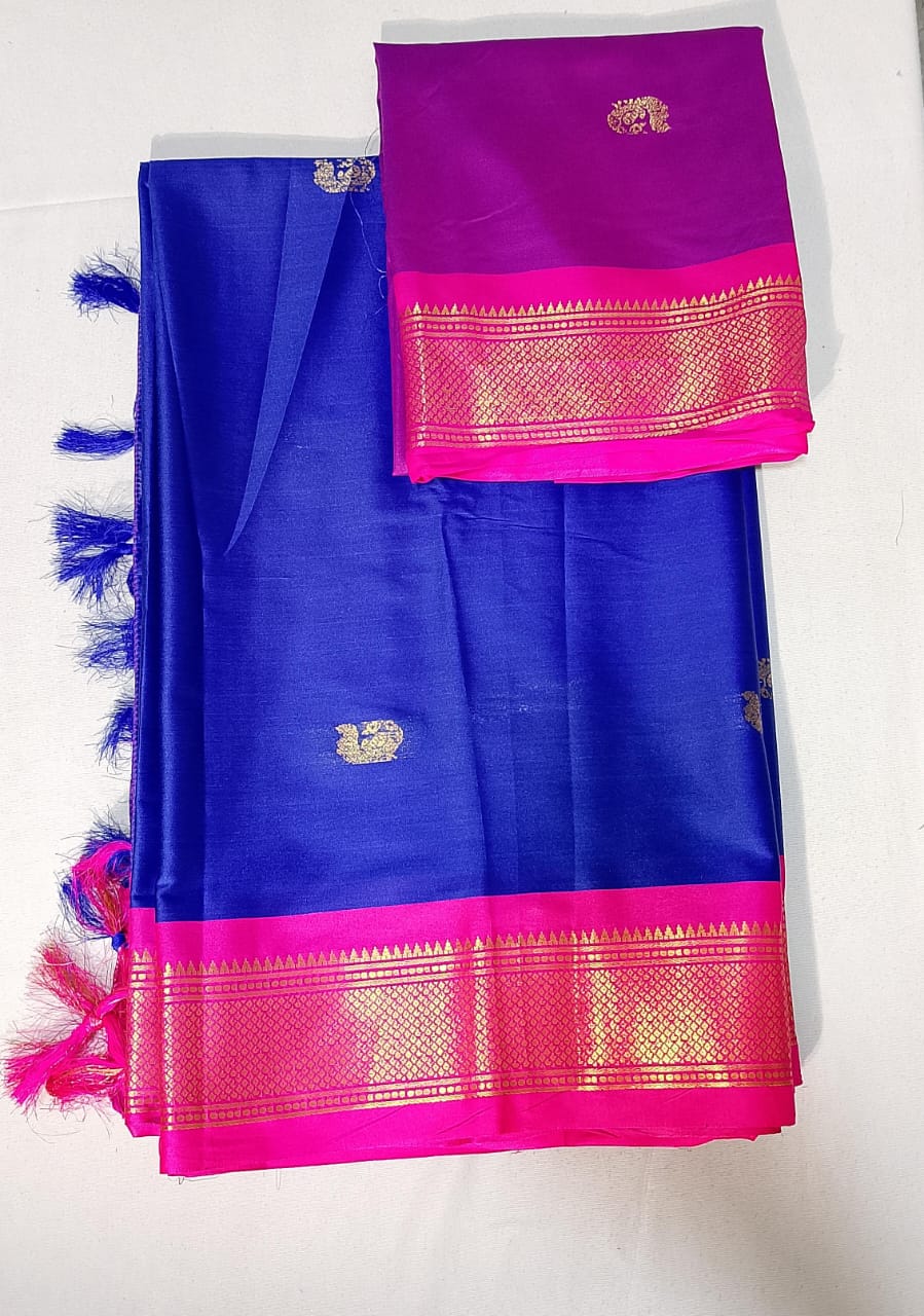 C157: Ready To Ship Beautiful Soft Silk Saree With Unstitched Blouse