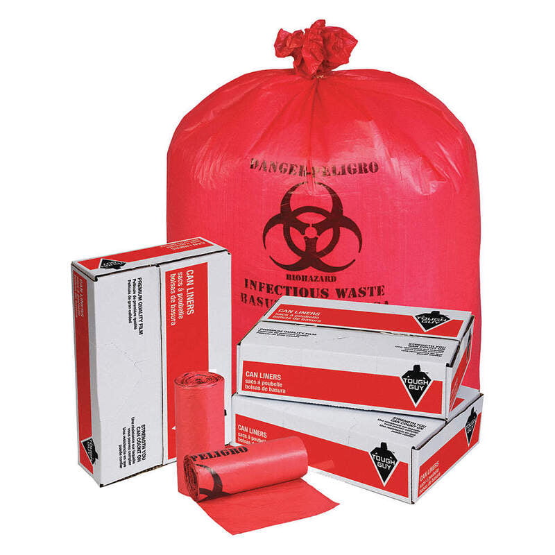 Bolsa para Basura Biopeligrosa - 7-10 gal , Grosor 1.2 Mil, Basura Infecciosa, Roja Bolsa para Basura Biopeligrosa - 7-10 gal , Grosor 1.2 Mil, Basura Infecciosa, Roja