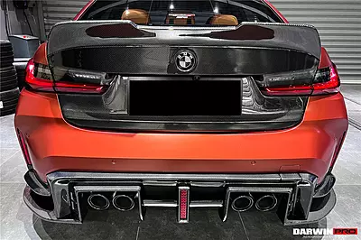 2021-UP BMW M3 G80 BKSS Style Rear Diffuser with LED Lights & Quad Exhaust Tips 2021-UP BMW M3 G80 BKSS Style Rear Diffuser with LED Lights & Quad Exhaust Tips