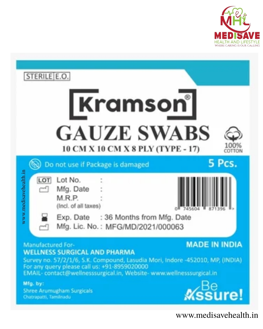 STERILE GAUZE SWABS(4PCS) - KRAMSON STERILE GAUZE SWABS(4PCS) - KRAMSON