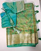 C233: Ready To Ship Beautiful Organza Saree With Stitched Blouse C233: Ready To Ship Beautiful Organza Saree With Stitched Blouse