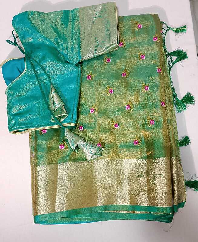 C233: Ready To Ship Beautiful Organza Saree With Stitched Blouse C233: Ready To Ship Beautiful Organza Saree With Stitched Blouse