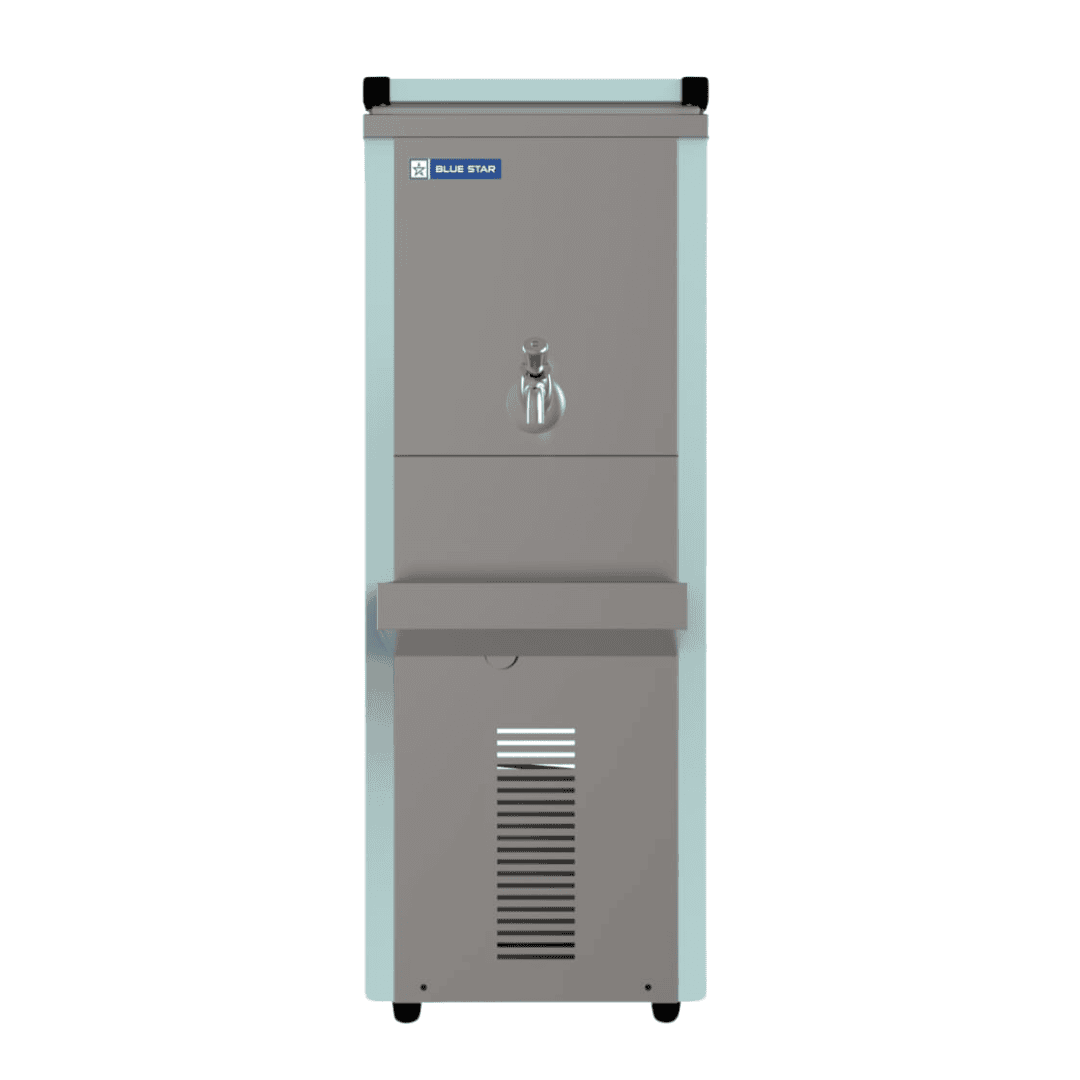 Front view of Blue star NST2020 with 20 liter storage water cooler