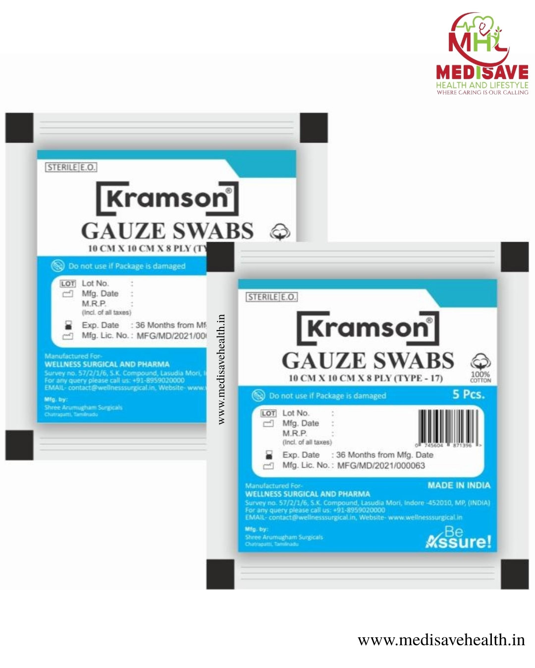 STERILE GAUZE SWABS(4PCS) - KRAMSON STERILE GAUZE SWABS(4PCS) - KRAMSON
