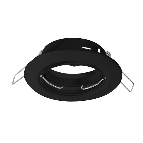 Aro embutir redondo negro para dicroica Ø65mm