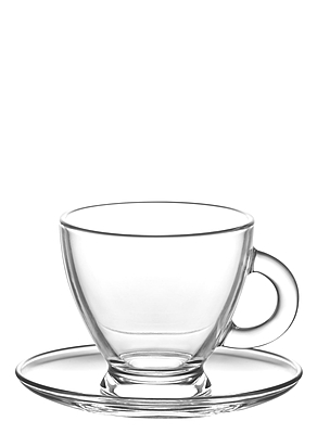 12ROMA طقم كاسات شاي لاف 6 كاسات مع صحن