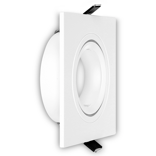 Aro embutir cuadrado blanco para dicroica Ø50mm