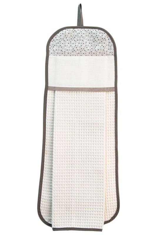 Asciugamano Nido d'ape - Serie da Ricamare Pois Tortora Asciugamano Nido d'ape - Serie da Ricamare Pois Tortora