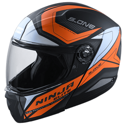 STUDDS NINJA ELITE SUPER D4 MATT BLACK N10 ORANGE C/V (L)