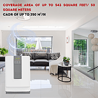 The Honeywell Air Touch V4 in a living room setting. The Honeywell Air Touch V4 in a living room setting.