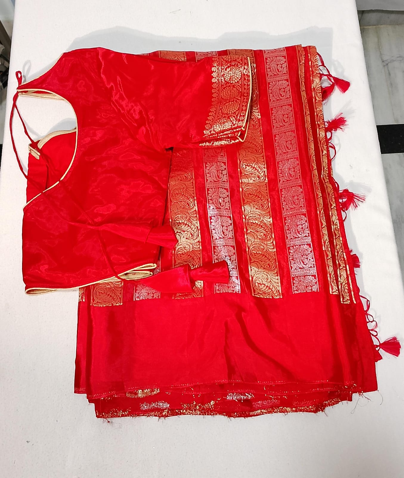 C177: Ready To Ship Beautiful Soft Silk Saree With Stitched Blouse