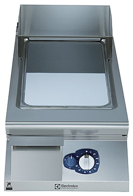 391053 GAS FRYTOP POLISHED CHROME SMOOTH SLOPED PLATE 400MM