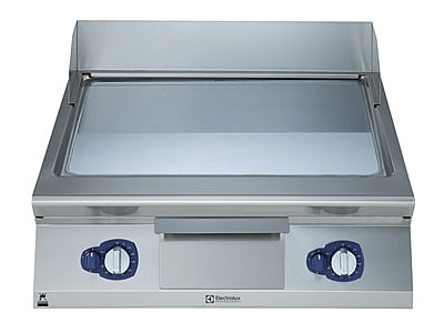 391586 GAS FRY TOP POLISHED CHROME SMOOTH SLOPED PLATE 800MM - QMARK