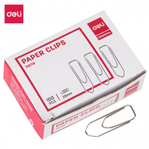 DELI E39719 METAL PAPER CLIPS 28MM 100s