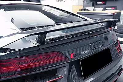 Audi R8 GEN2 V10 PLUS Coupe GT Style Carbon Fiber Trunk Wing w/ Base | Direct-Fit Rear Spoiler Audi R8 GEN2 V10 PLUS Coupe GT Style Carbon Fiber Trunk Wing w/ Base | Direct-Fit Rear Spoiler