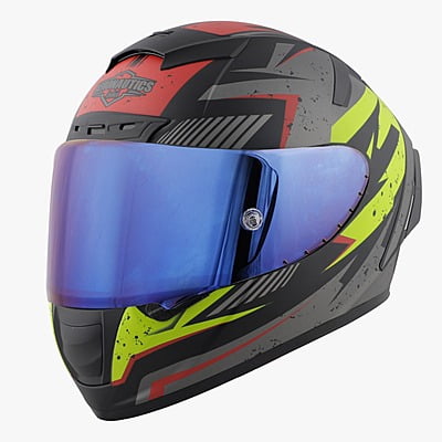 STEELBIRD SA-2 BREEZER MATT BLACK/GREY C/V 600 MM WITH EXTRA VISOR (SH)