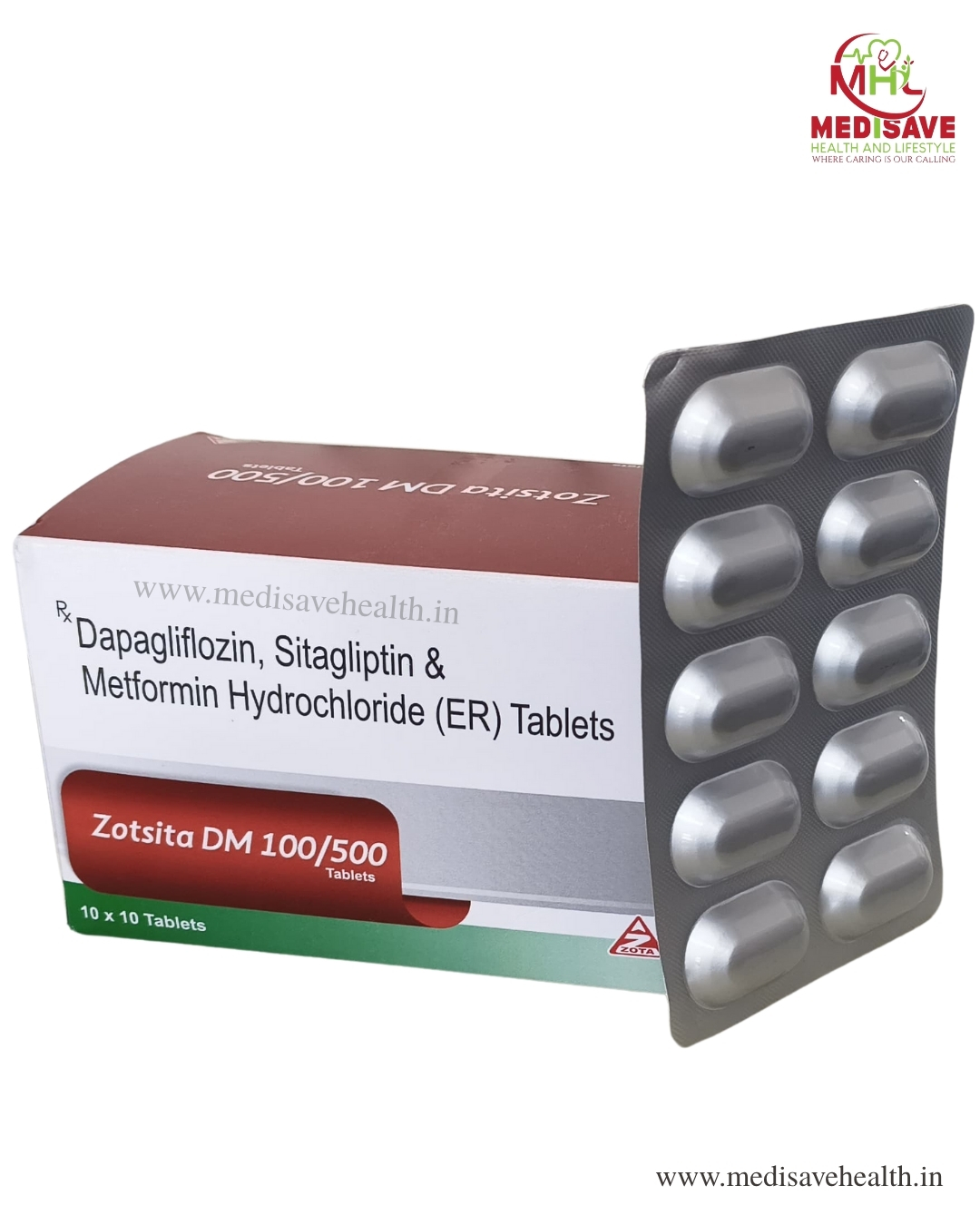 Zotsita DM 100/500 Tablet (1*10) Zotsita DM 100/500 Tablet (1*10)