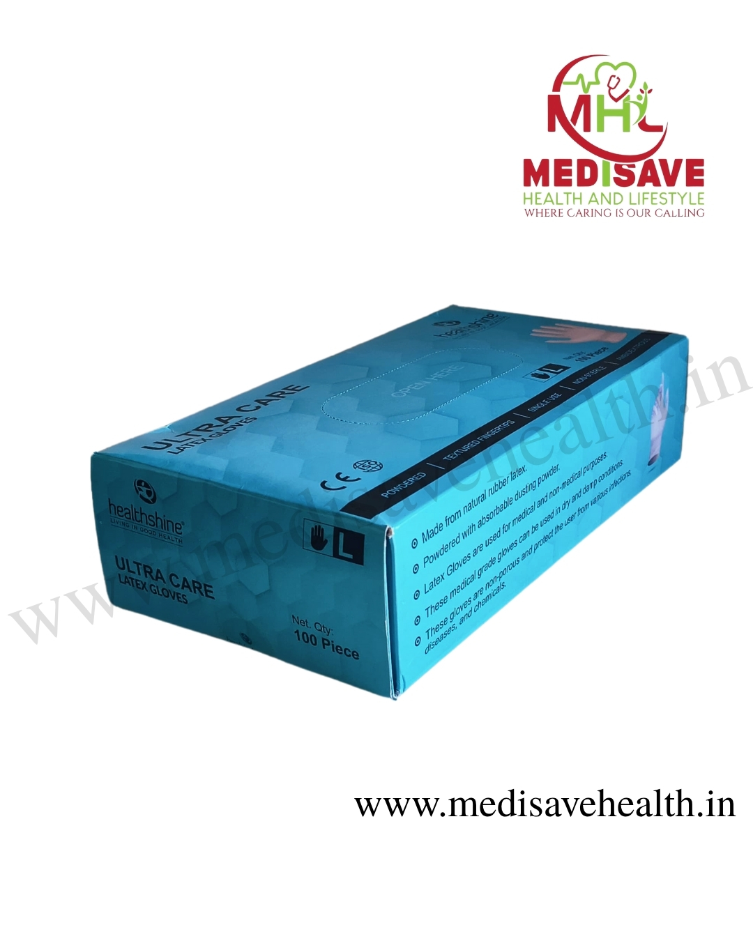 Powdered Latex Examination Gloves M - Healthshine