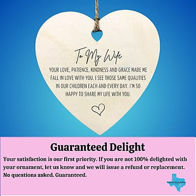 Personalized Heart Family Keepsake Ornament Gift,  Heirloom Treasure, Wood Memento guarantee