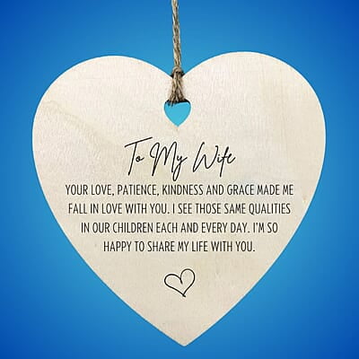Personalized Heart Family Keepsake Ornament Gift,  Heirloom Treasure, Wood Thank You Memento wife