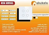 ZigBee 4 Gang Switch - Black ZigBee 4 Gang Switch - Black