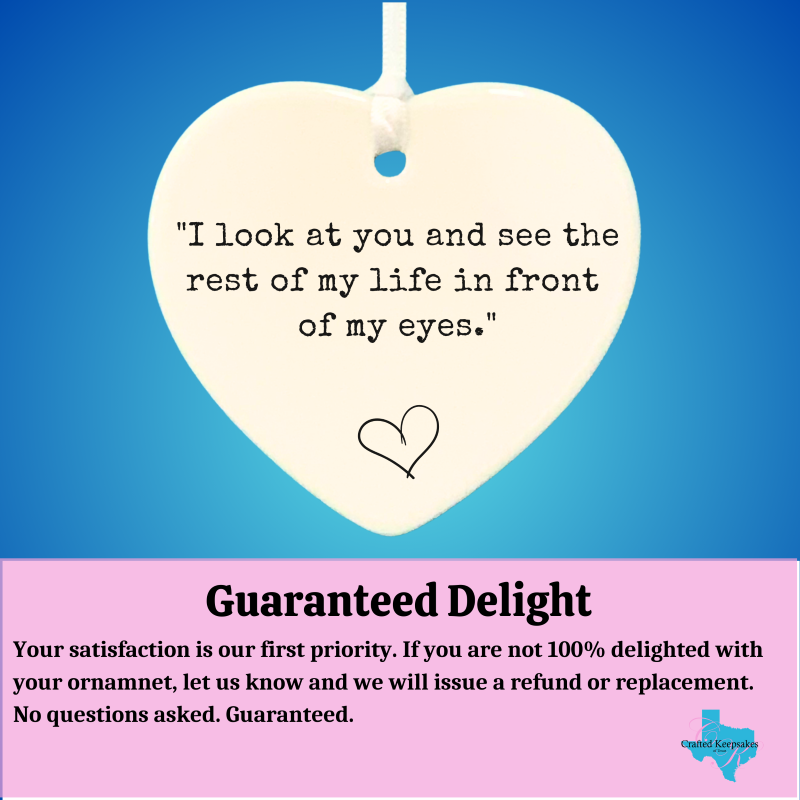 3" Heart Ceramic Ornament – I Look At You You- Romantic Keepsake Engagement, Wedding, or Anniversary 3" Heart Ceramic Ornament – I Look At You You- Romantic Keepsake Engagement, Wedding, or Anniversary