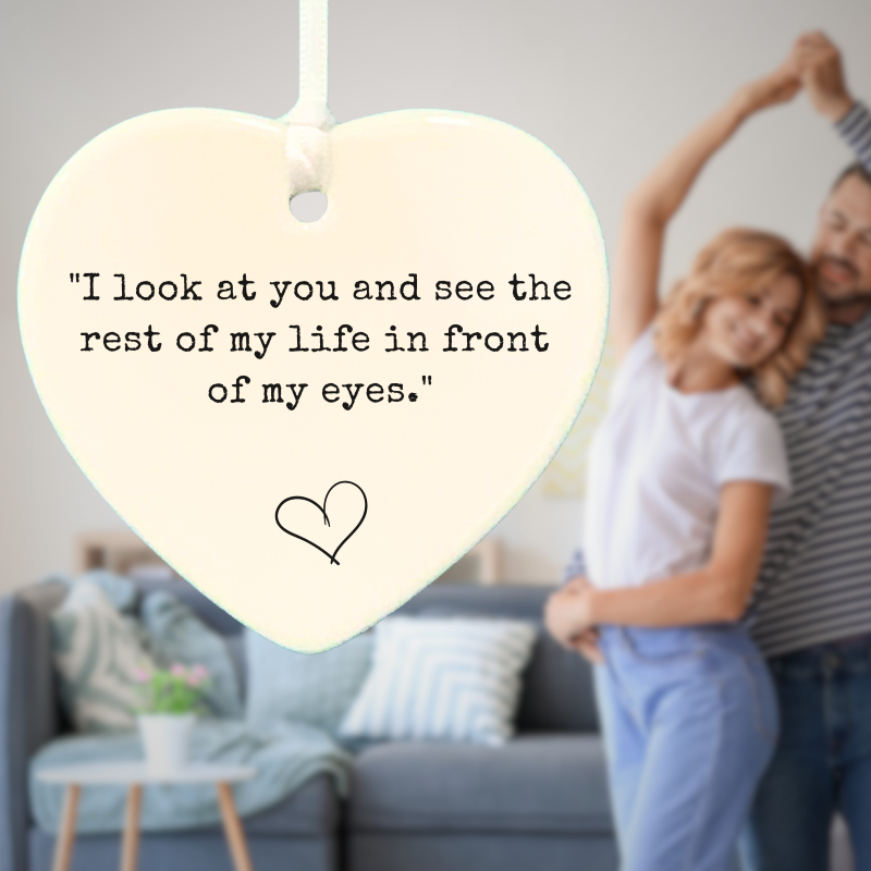 3" Heart Ceramic Ornament – I Look At You You- Romantic Keepsake Engagement, Wedding, or Anniversary 3" Heart Ceramic Ornament – I Look At You You- Romantic Keepsake Engagement, Wedding, or Anniversary