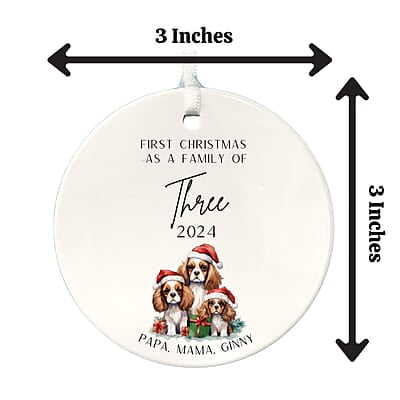 Family of 3 First Christmas 4, 2024 Personalized Custom Ornament, Heirloom Keepsake, Adoption Family of 3 First Christmas 4, 2024 Personalized Custom Ornament, Heirloom Keepsake, Adoption