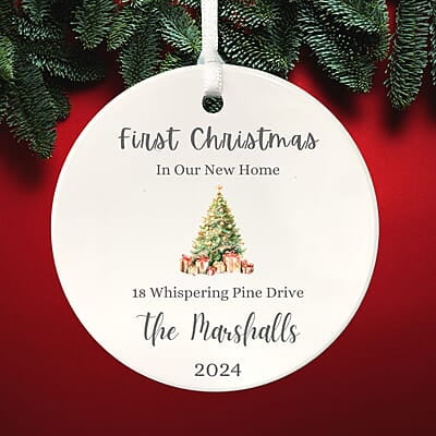 New Address 4 Personalized 2024 Ornament, Custom Ceramic Keepsake, First Christmas Heirloom Gift