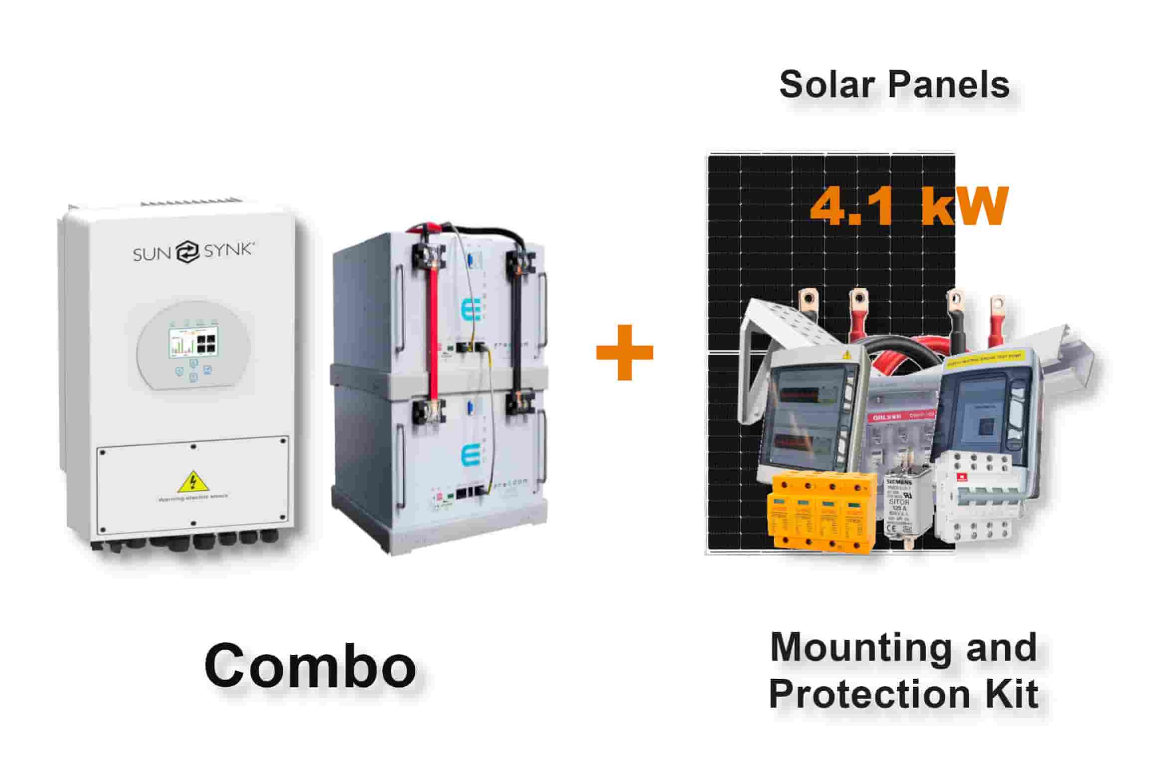 5.0 kW SUNSYNK Hybrid - FREEDOM WON Combo, c/w 2 x 5.0 kWh Lithium Batteries