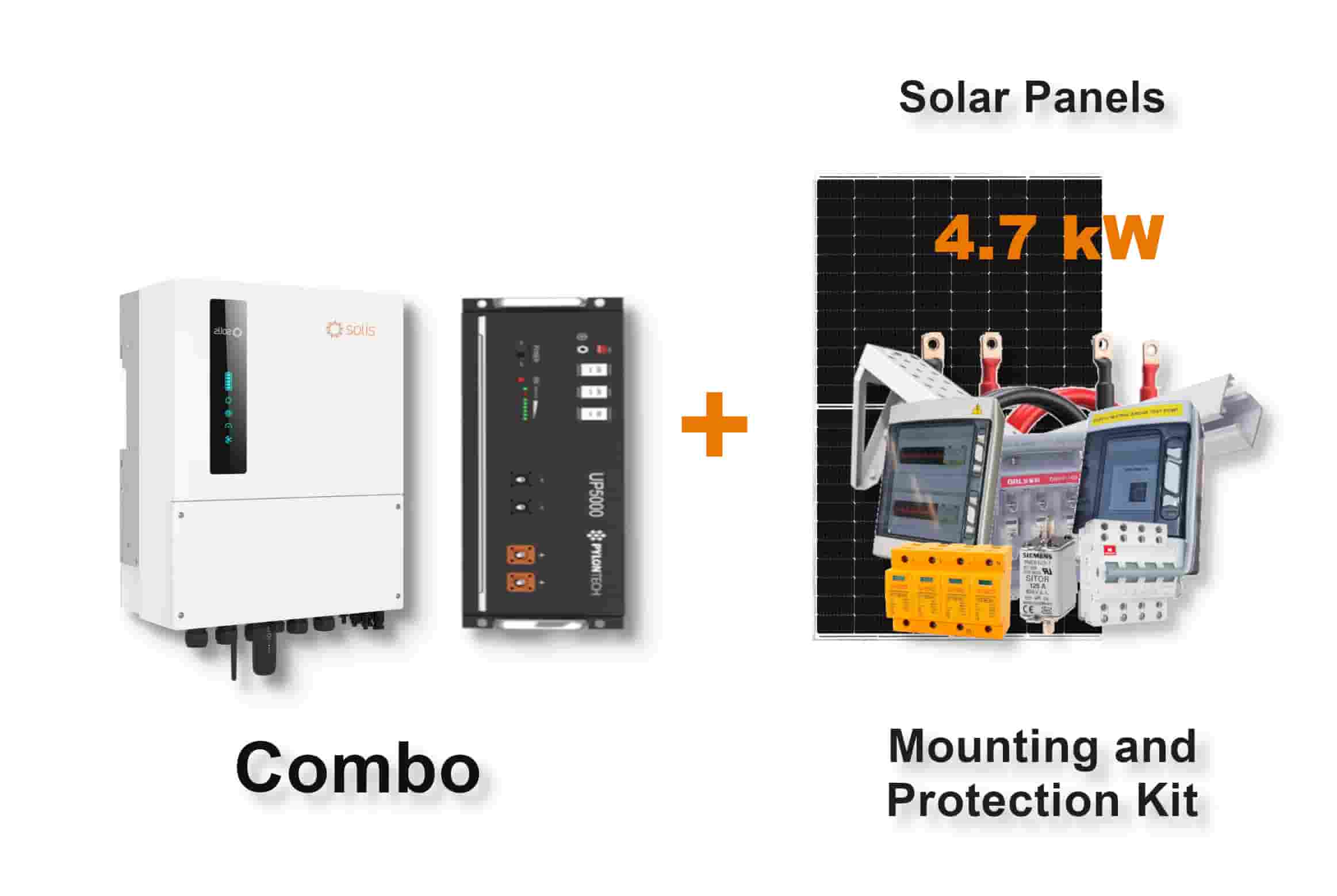 5.0 kW SOLIS S6 Hybrid - PYLONTECH Combo, c/w 4.8 kWh Lithium Battery