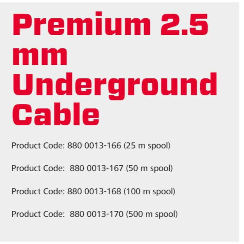 Speedrite Premium 2.5 mm Underground Cable