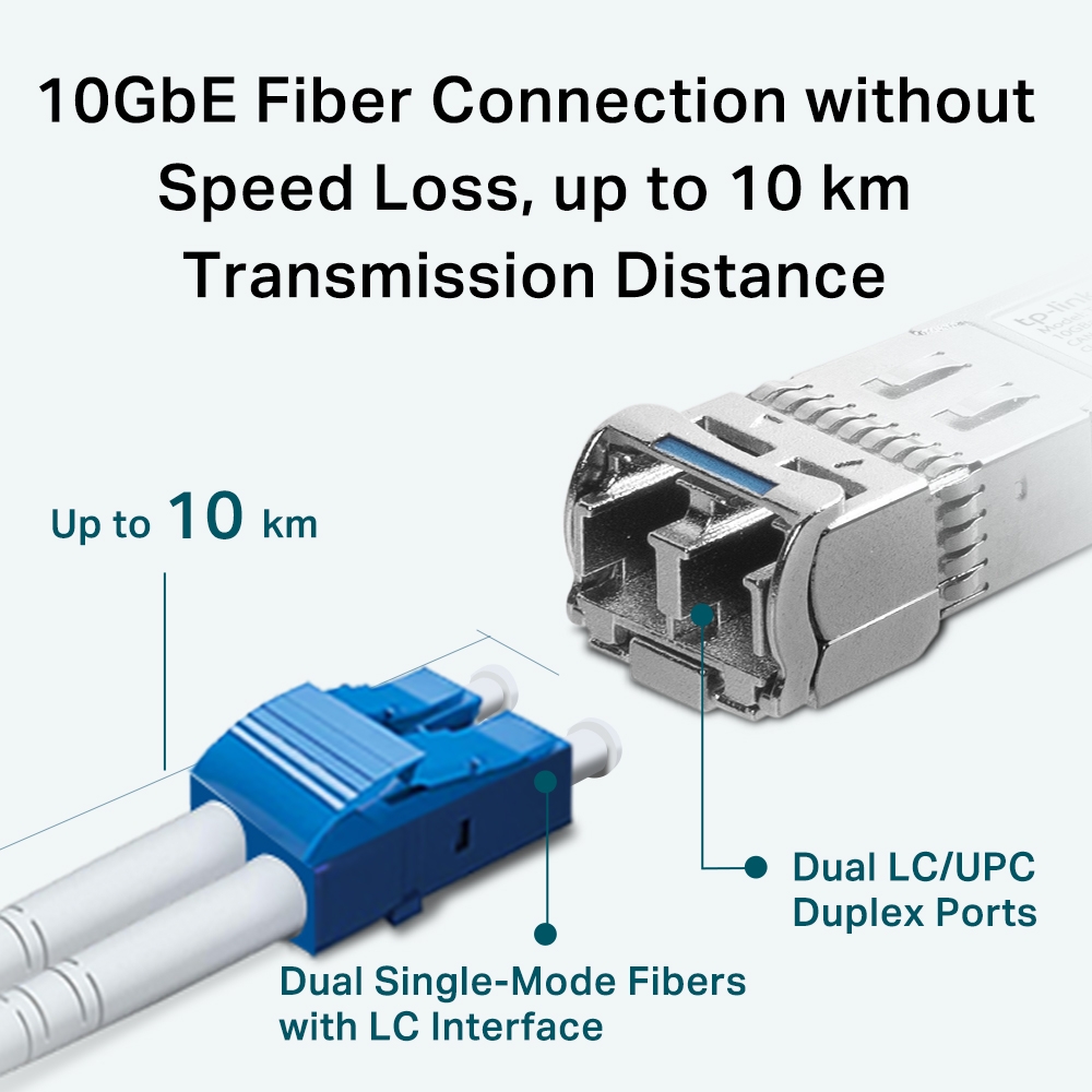 TP-Link 10GBase-LR SFP+ LC Transceiver TP-Link 10GBase-LR SFP+ LC Transceiver