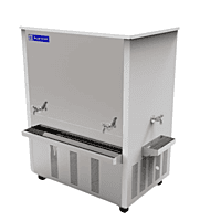 Blue Star water cooler ideal for high-traffic areas, featuring multiple faucets for convenient use.