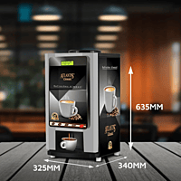 Vending machine offering two hot beverage choices.